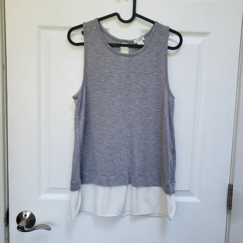 J.Crew Gray Silky Hem Drapey Tank Top J1050